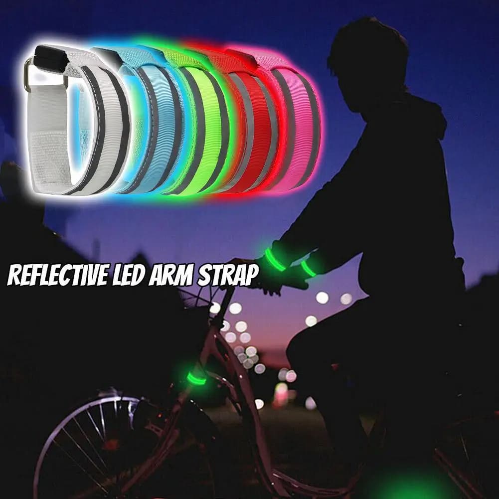 Night Running Armband, USB Rechargeable LED Light, Sport Safety Belt, Warning Bracelet for Arm and Leg, Bicycle Light