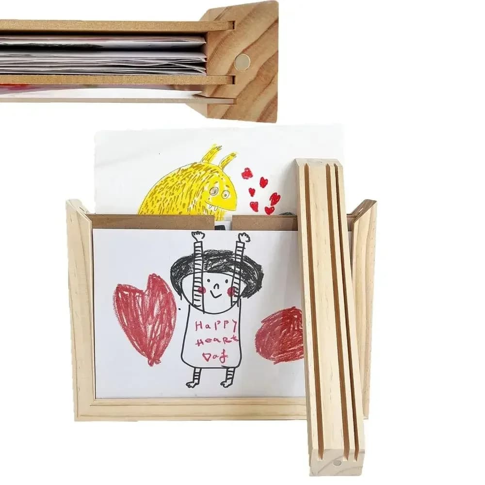 Decorazione da parete creativa Cornice artistica per bambini in legno Cornice per foto commemorativa girevole Ritratti familiari Cornice variabile per bambini