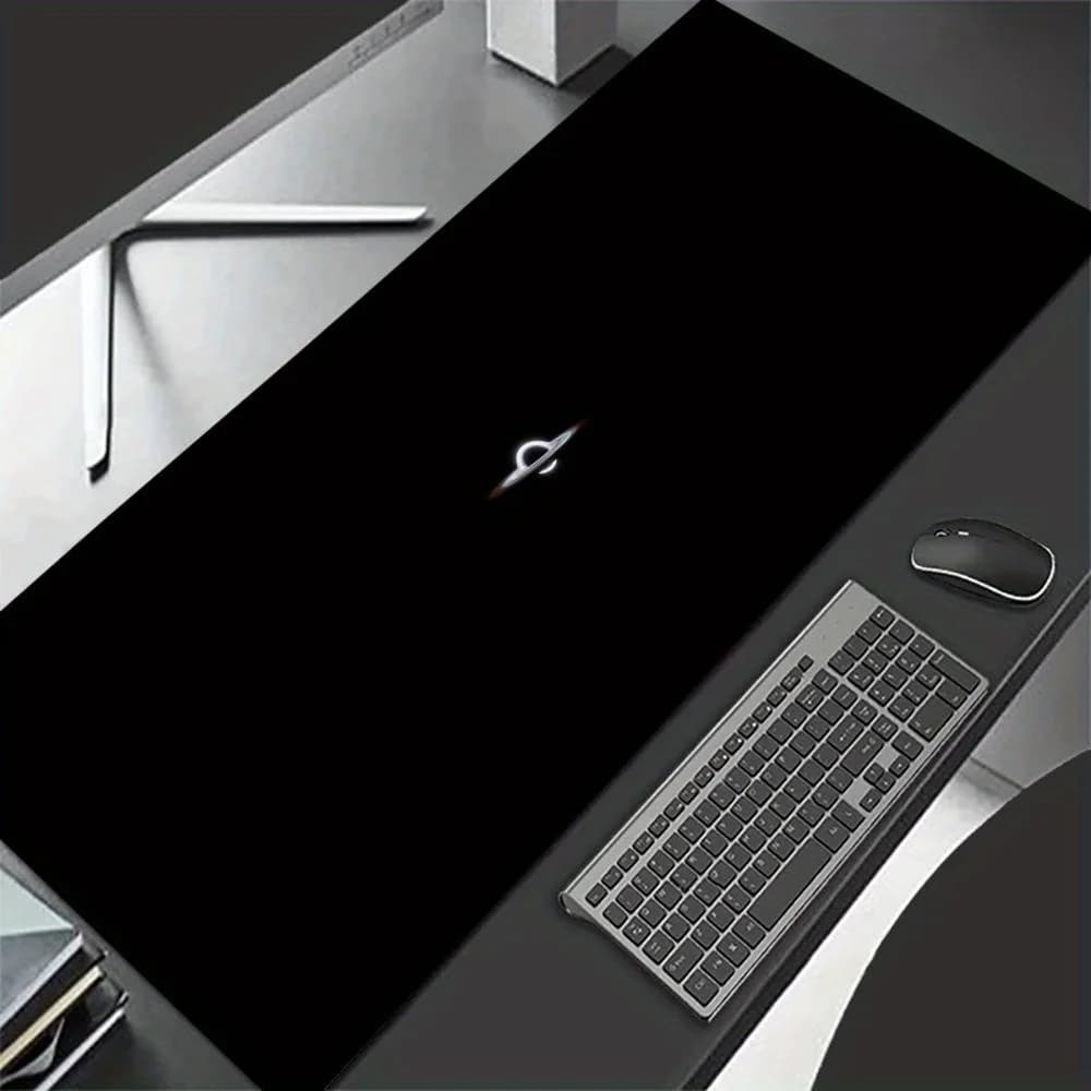 Tappetino per mouse grande nero, tappetino da gioco esteso per computer e ufficio, tappetino antiscivolo per tastiera e mouse