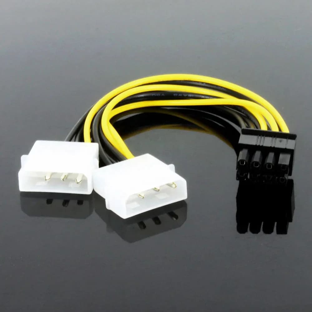 Cavo di alimentazione per scheda Video femmina a 4 Pin maschio a doppio Pin da 8 Pin PCI Express a doppio cavo di alimentazione per scheda grafica Molex a 4 Pin