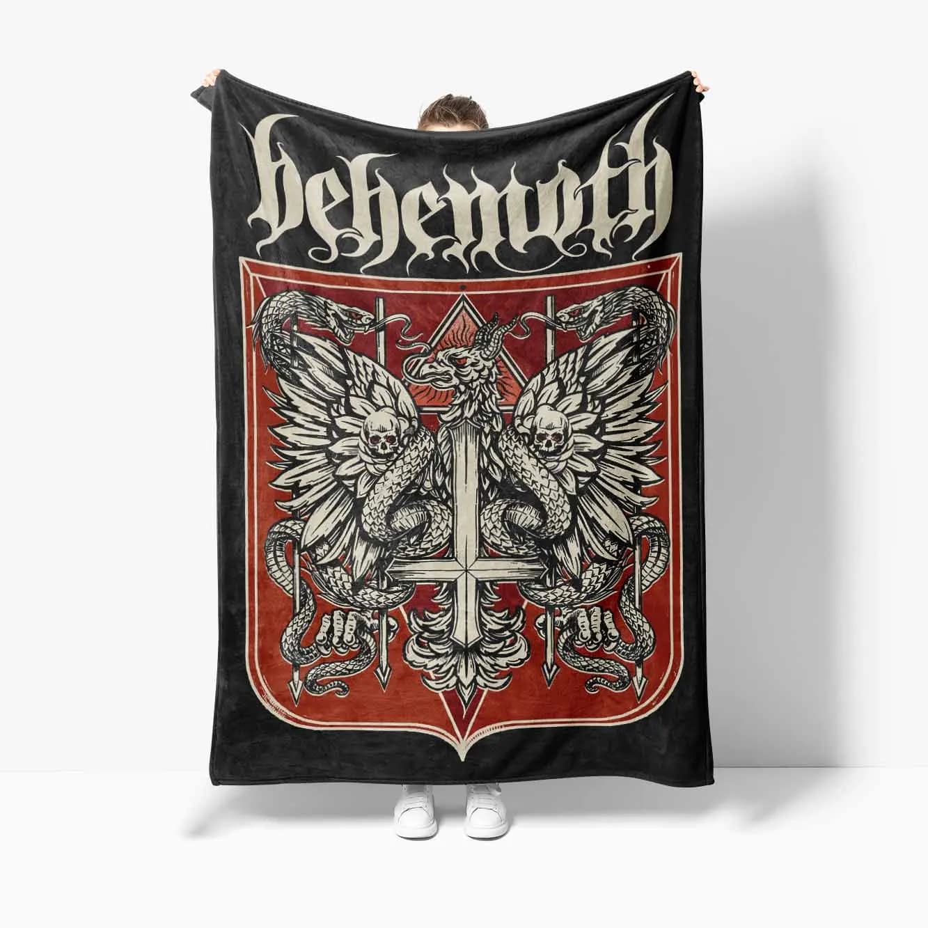 b-Behemoths Coperta di flanella stampata Heavy Rock Senzuolo per camera da letto familiare Coperta per dormire in peluche per auto da viaggio, campeggio, picnic