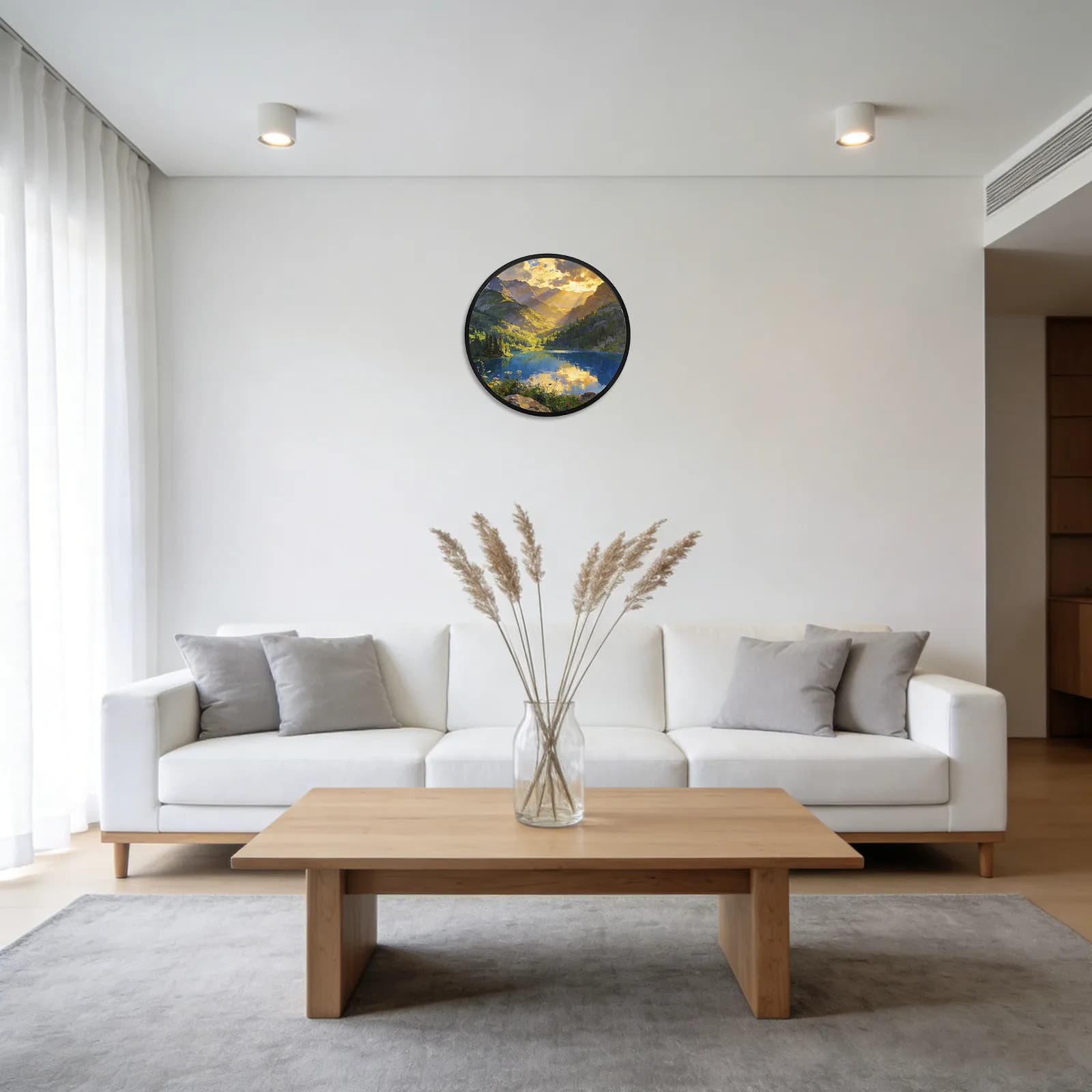 Aluminum Round Frame 30Cm 12 Inch Black Metal Circle Picture Frame for Gallery Wall Decor Oil Paintings Prints Paint by Numbers