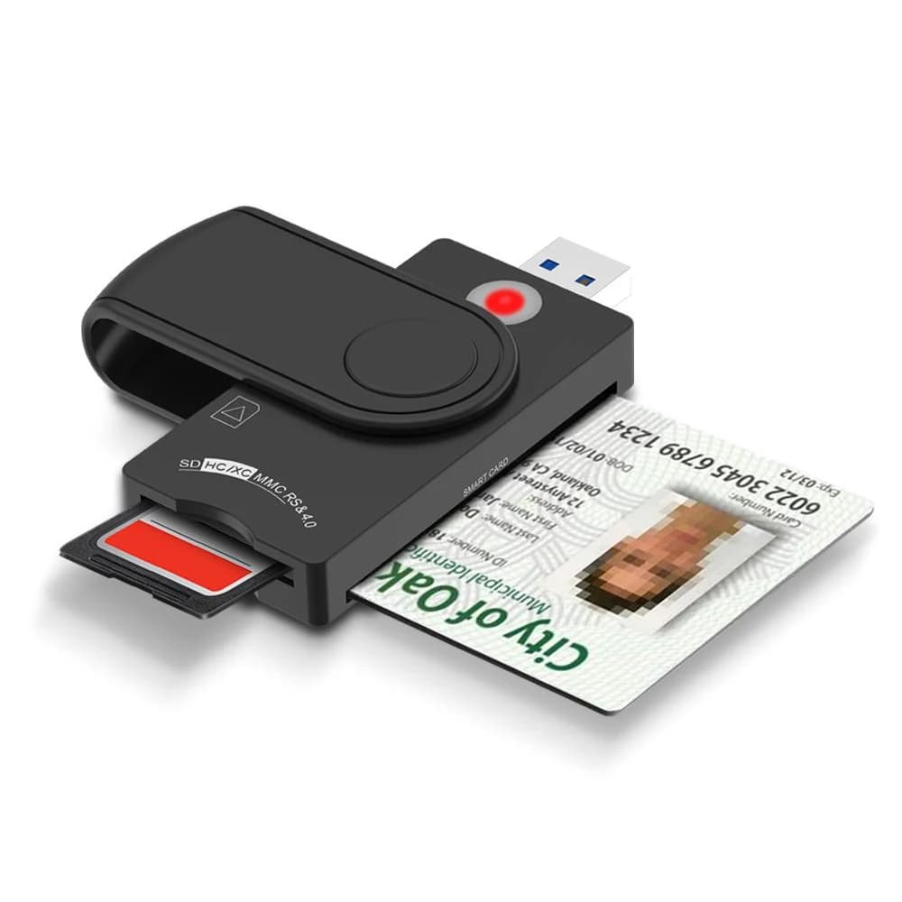 USB 2.0 Smart Card Reader micro SD/TF memory ID Bank EMV electronic DNIE dni citizen sim cloner connector adapter