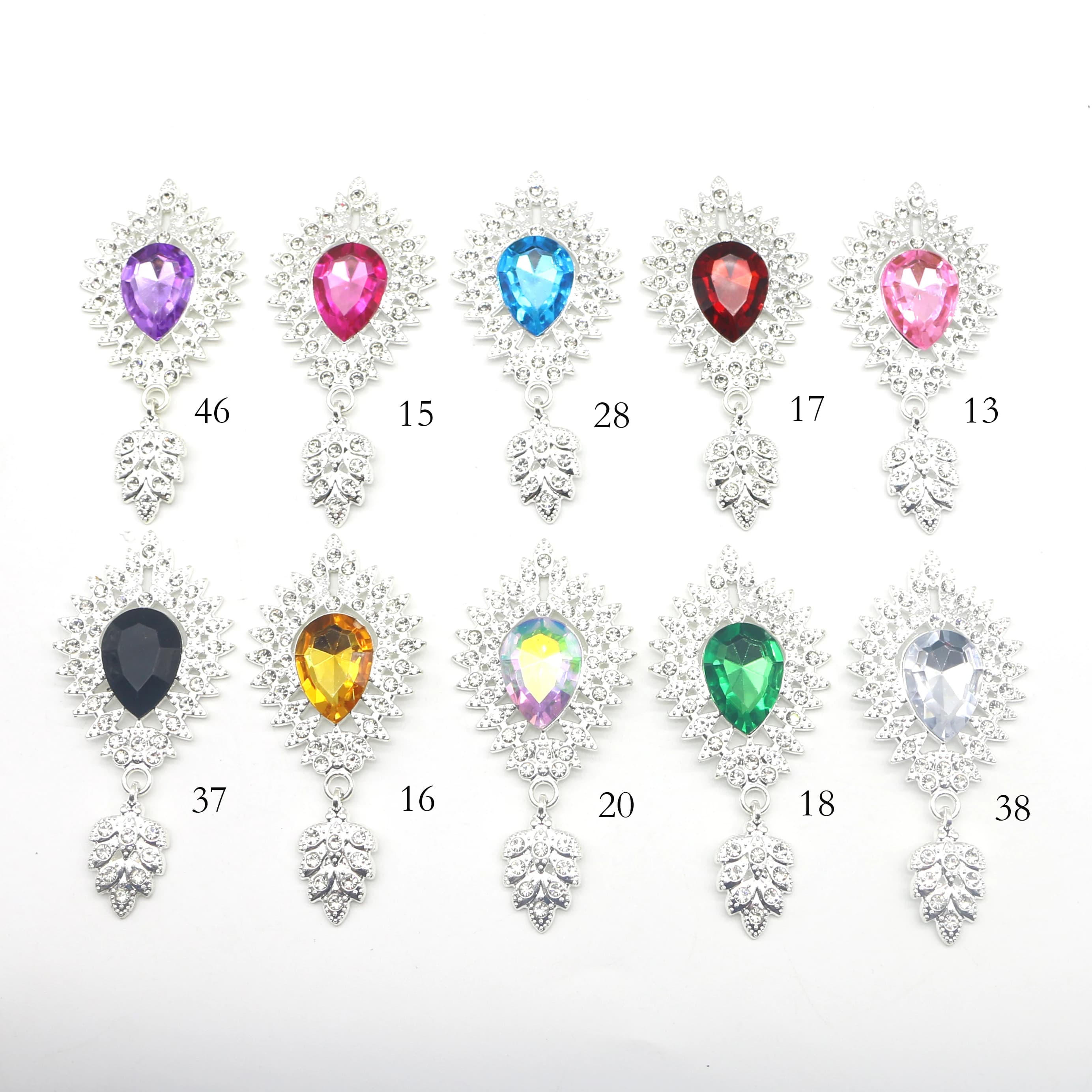 New30 * 66MM ciondolo a goccia d'acqua accessori per gioielli in lega gemma acqua diamante fondo piatto abbigliamento decorazione materiali