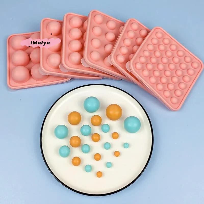 Stampo in Silicone Rotondo Poroso Fai-da-Te per Caramelle e Cioccolatini con Coperchio, per Fondente, Pudding, Cubetti di Ghiaccio, San Valentino, Torte Nuziali