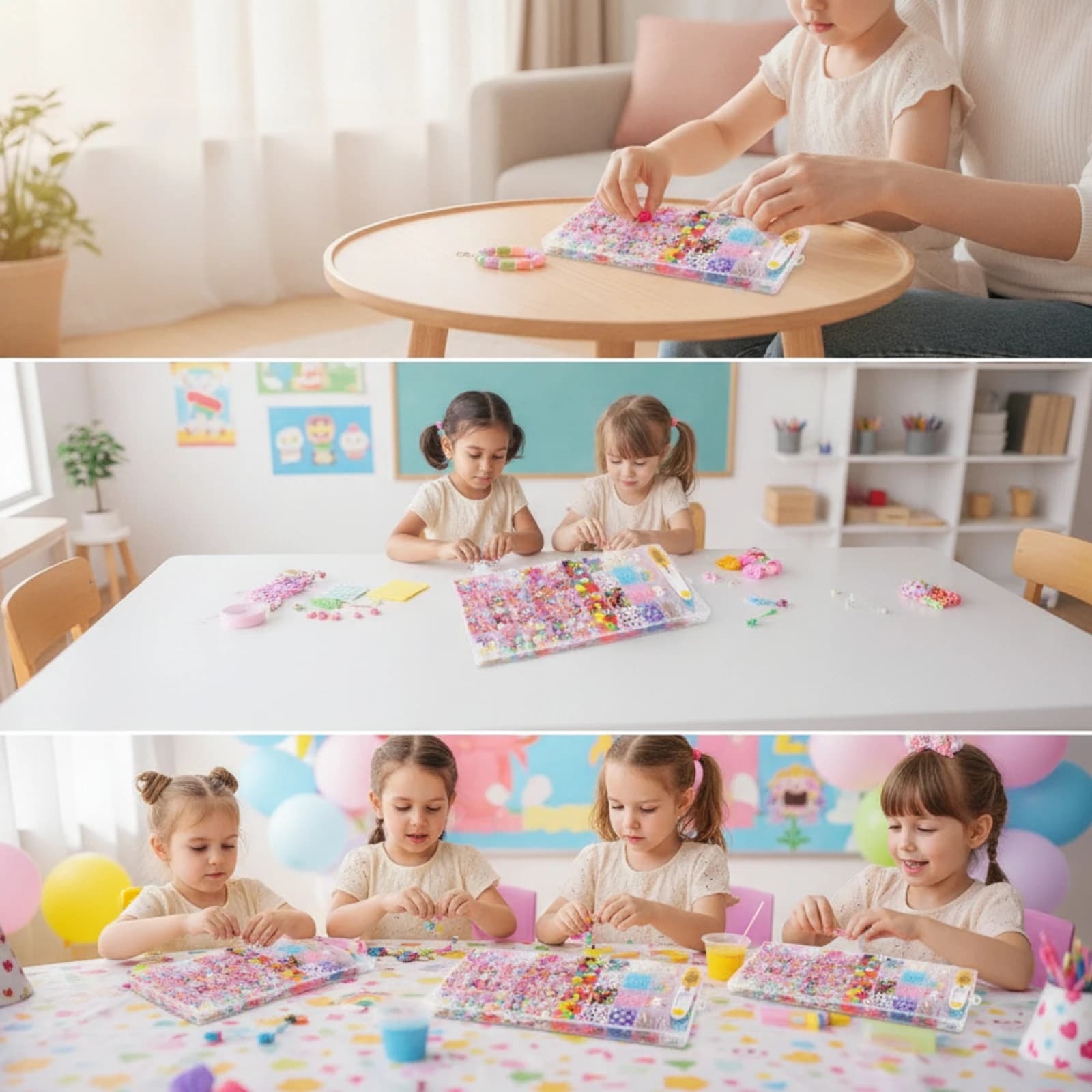 Bracelet Making Kit Personalized DIY Jewelry Kit Bead Set Simple Elastic for Girls, Craft Projects, Birthday Parties