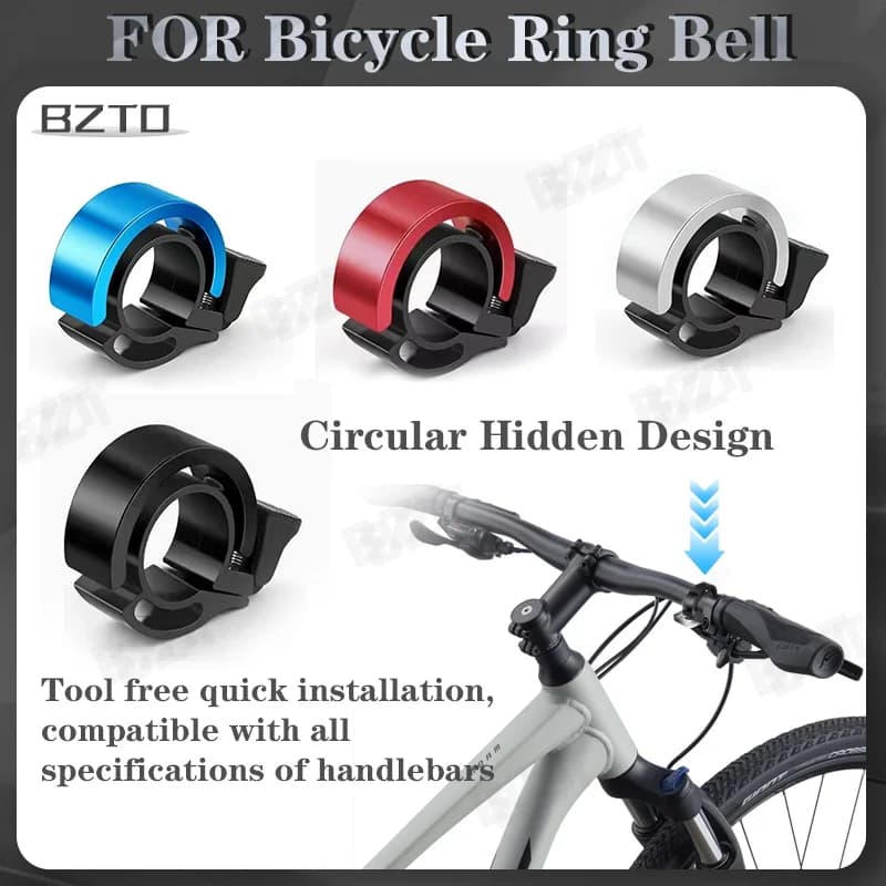 Universal riding accessories concealed bicycle bell cover structure 22.2mm-31.8mm standard handlebar diameter alloy warning kit