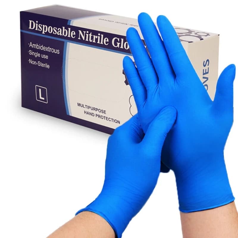 Guanti in nitrile monouso blu Guanti protettivi senza polvere e lattice da 20/100 pezzi Guanti di sicurezza per la pulizia della cucina non sterili