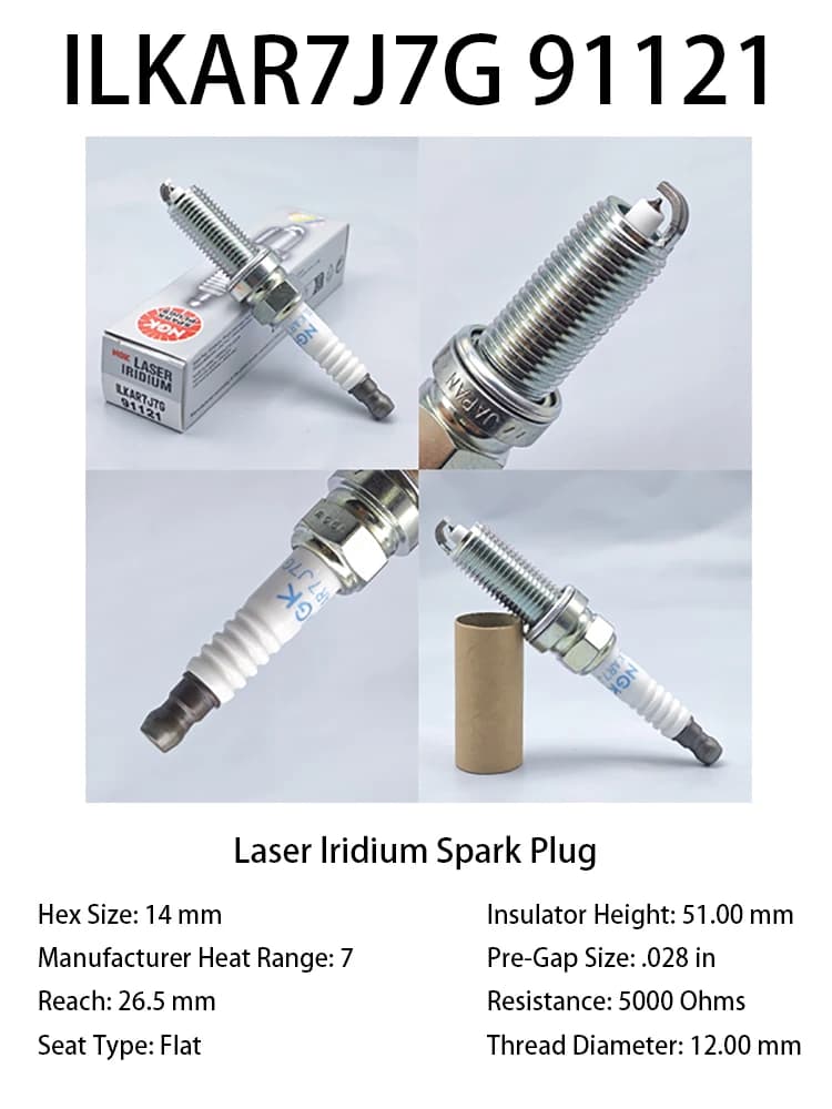 3pcs 4pcs Iridium Spark Plug ILKAR7J7G 91121 Suitable for SMART RENAULT KADJAR 1.2 KANGOO 1.2 OEM 224019133R 224011985R etc