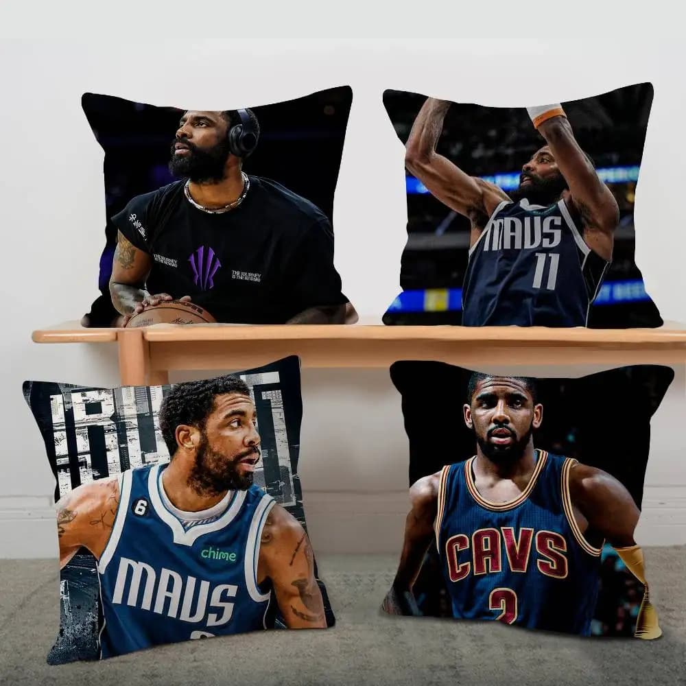 Cuscino Decorativo con Motivo Giocatore di Basket K-Kyrie I-Irving, Regalo per Casa e Ufficio, Cuscino per Camera da Letto, Divano, Auto, Federa