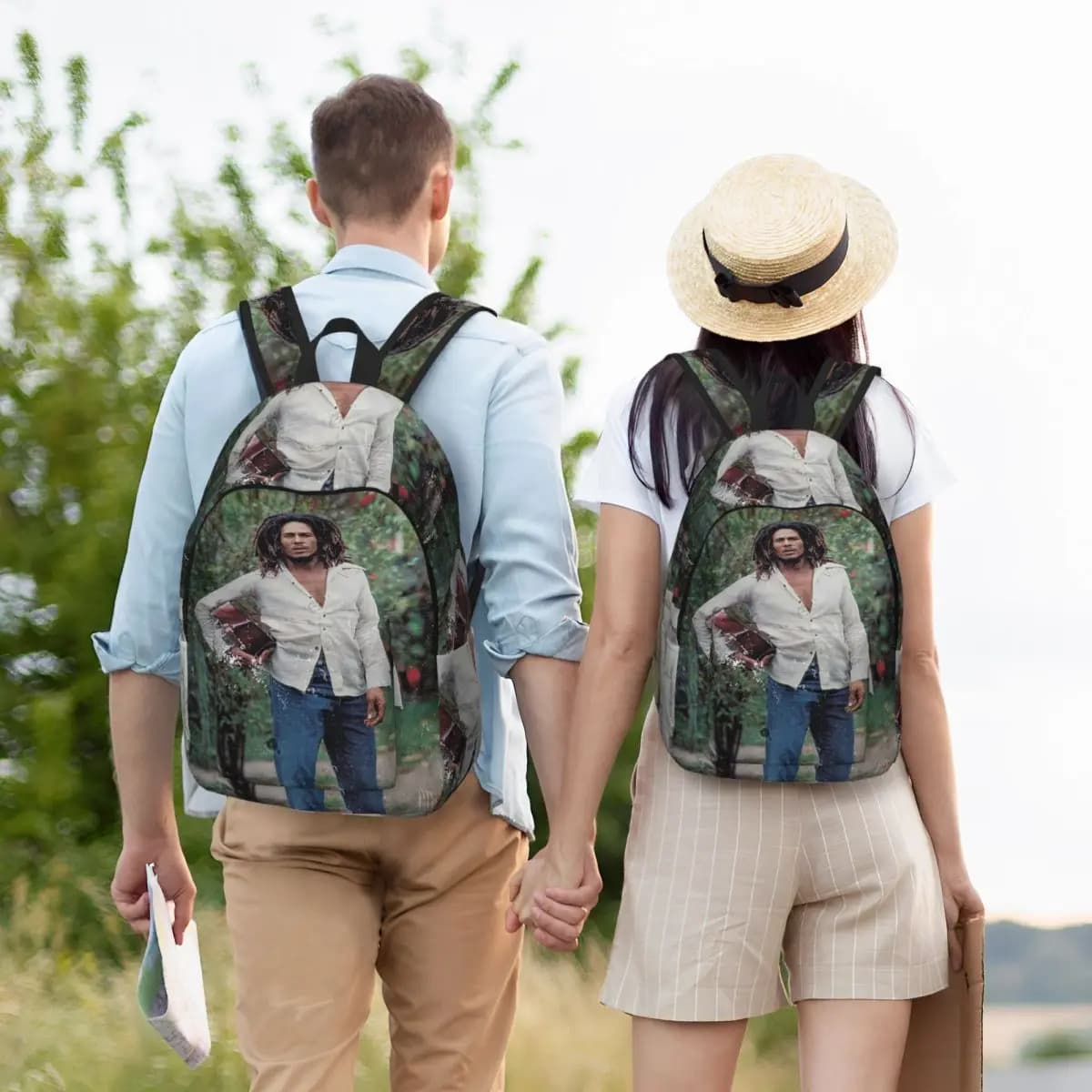 Reggae Rock Bob Marley Young Zaino vintage per studenti, borsa da scuola, zaino da viaggio per escursioni, per ragazzi e ragazze, borsa a tracolla