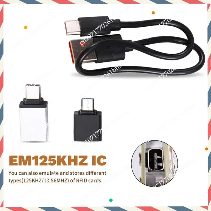 -A21Z Lettore di decodifica smart card RFID e NFC Portachiavi Chameleon Ultra + 2XT5577 per carte 125K 13,56M