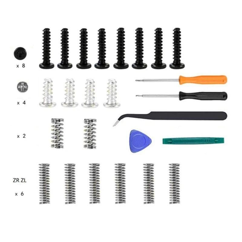 Set Completo di Viti e Molle di Ricambio per Console Nintendo Switch e Joy-Con, Strumenti di Riparazione