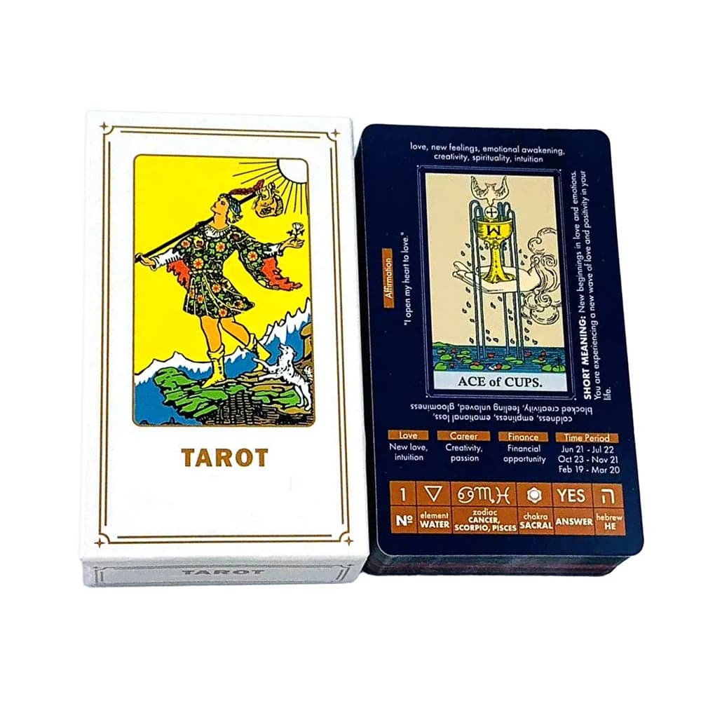 NUOVE carte dei tarocchi Un gioco di carte da meditazione per divinazione preattiva da 78 pezzi per principianti, regali di Halloween e Natale
