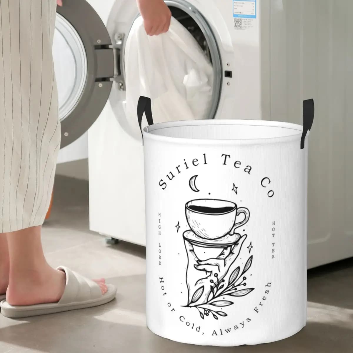 ACOTAR Suriel Tea Co Folding Clothes Baskets Dirty Clothes Toys Basket Holders Large Waterproof Bag