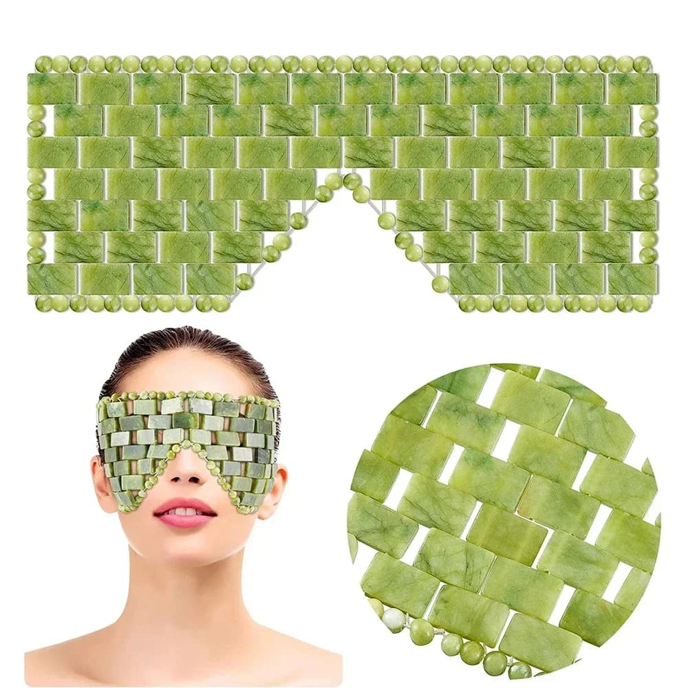 Eye mask in refreshing jade Massage Eye mask in natural jade Eye for relaxing eyes Massage for sleep Instruments Mask for the care of the mask Stone for face sleep