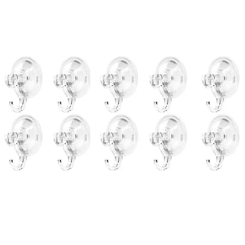 Ganci a ventosa 10 pezzi trasparenti riutilizzabili resistenti per vetro, cucina, bagno, per asciugamani