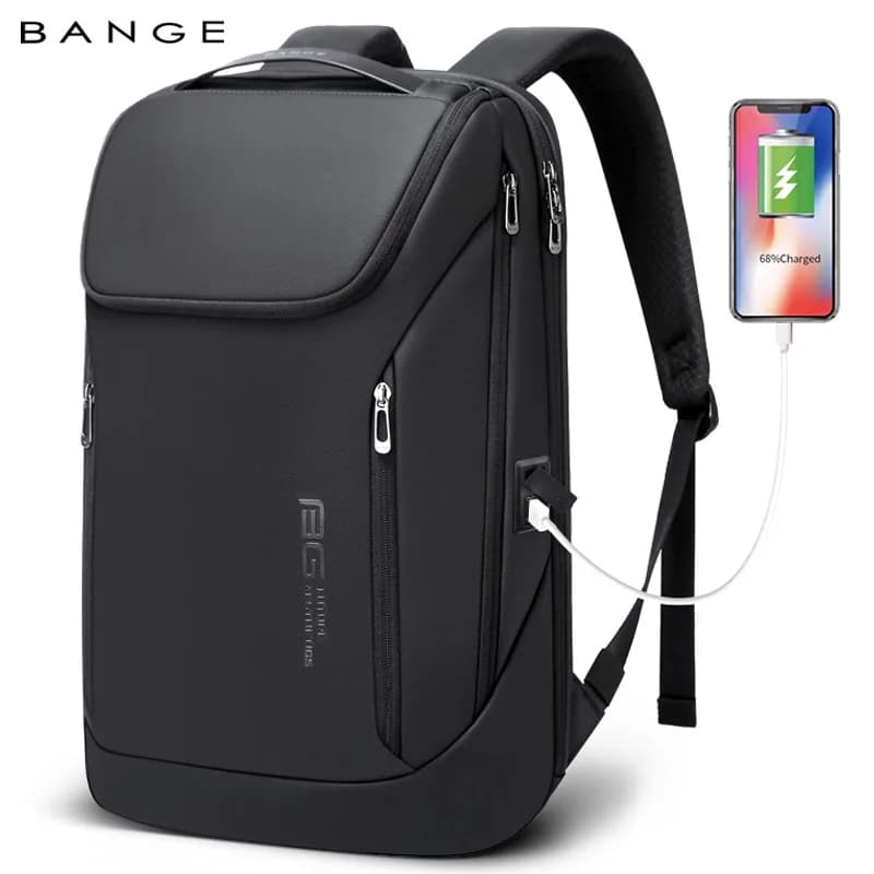 BANGE Multifunctional Business Backpack for Men Waterproof Travel 15.6 in Laptop Backpacks High Capacity Pack with USB Charging
