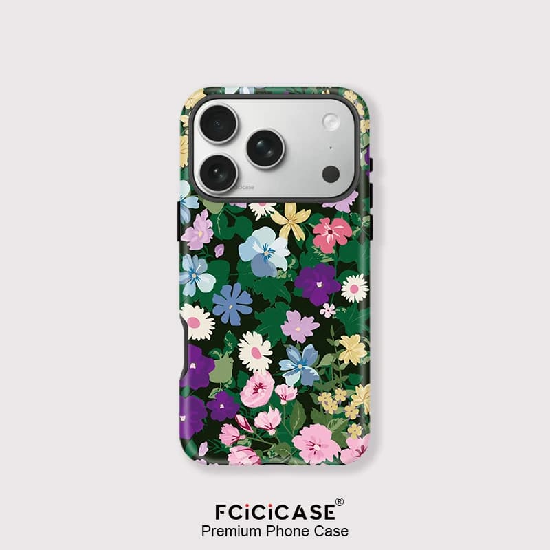 Custodia per Telefono Fcicicase con Motivo Floreale per iPhone 17 16 15 14 13 12 11 Pro Max 16 15 Plus 17 Air, Compatibile con Magsafe, Cover Magnetica a Doppio Strato