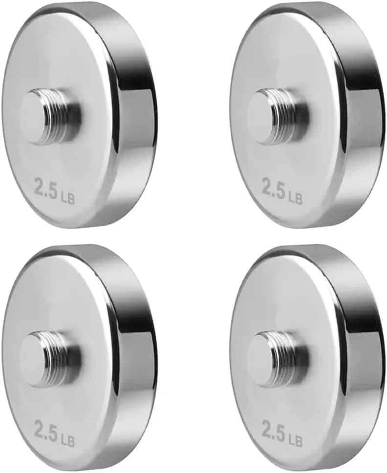 Set of Steel Weight Plates for Manubri, 4 Pieces from 0.5 to 7.5 pounds, Standard Finish for Home Gym