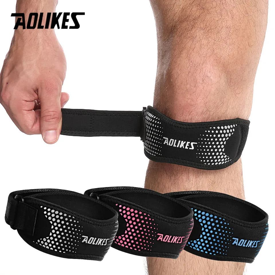 AOLIKES 1PCS Cinghie per ginocchio tendine rotuleo, Ginocchiera Supporto per ginocchio Stabilizzatore rotuleo per corsa Escursionismo Tennis Salto Artrite