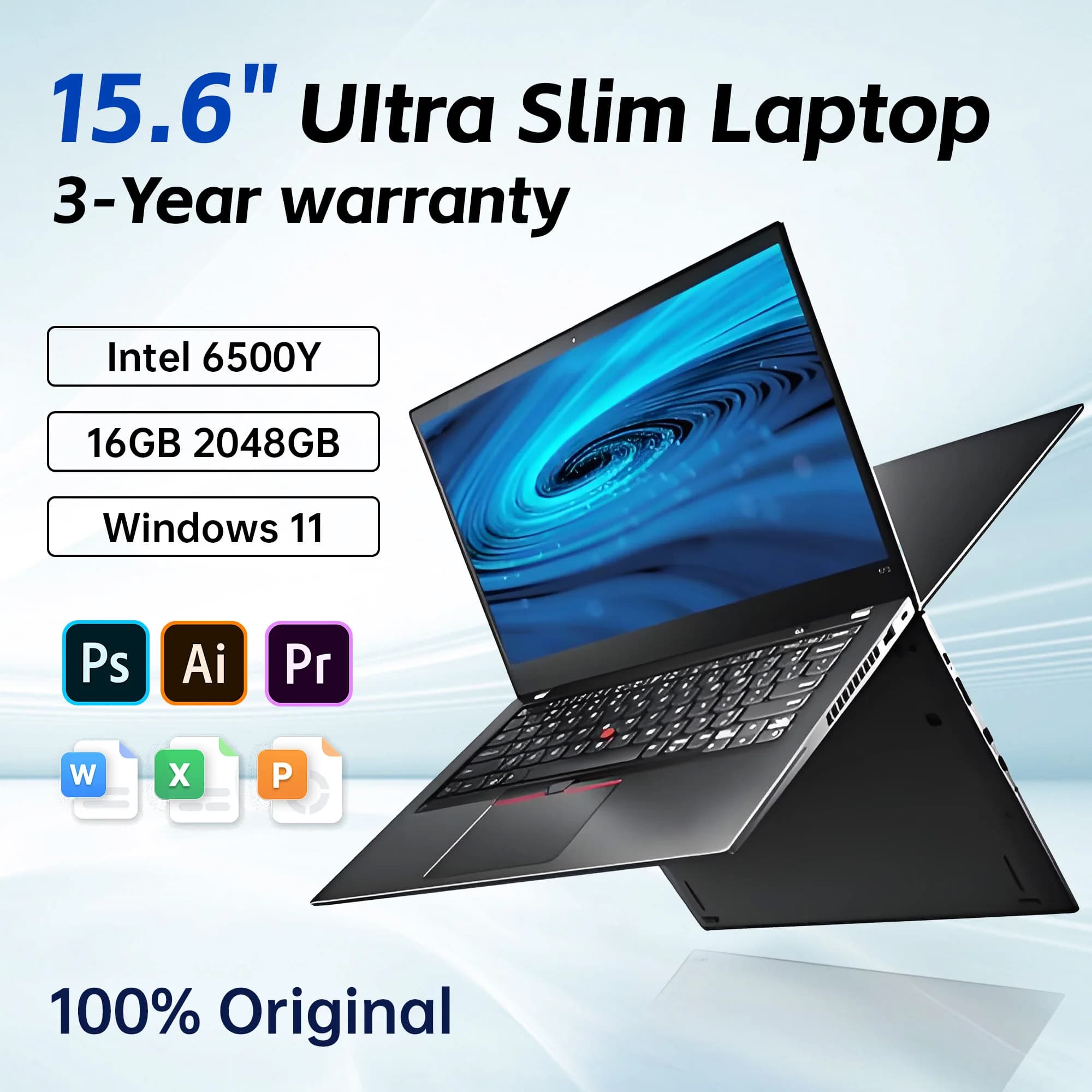 Nuovo Laptop Portatile da 15.6" con Intel 6500Y, 32GB RAM, 2TB SSD, Windows 11, Batteria 5000mAh, Tastiera Retroilluminata, Lettore di Impronte Digitali, per Ufficio e Gaming
