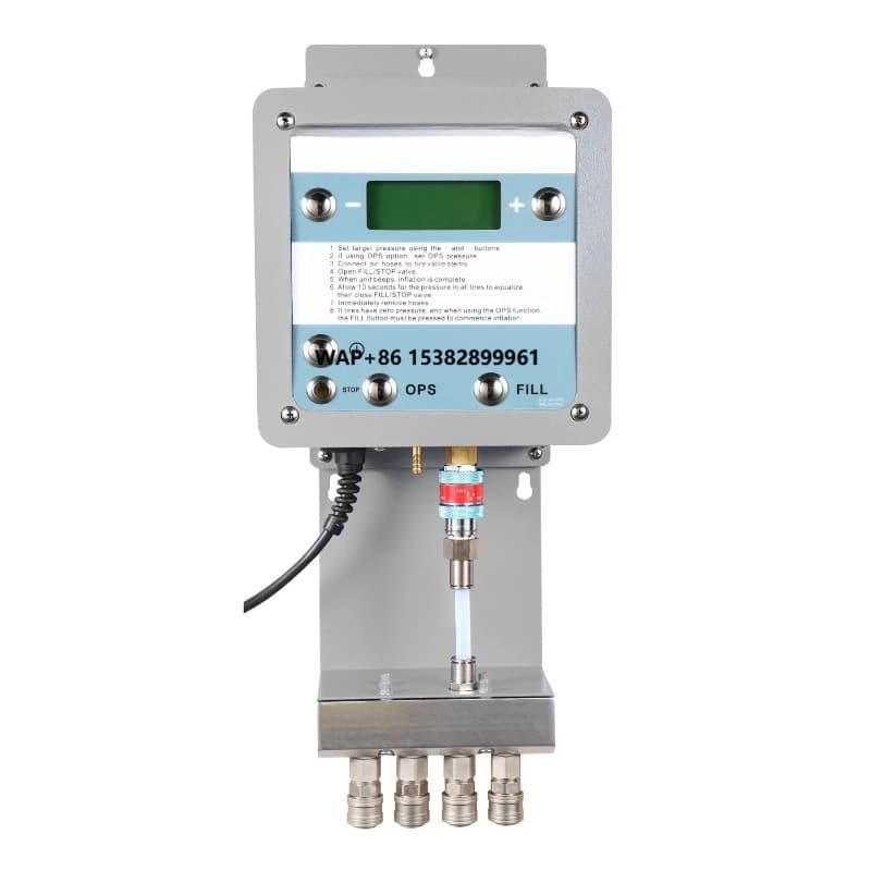 Gonfiatore Pneumatici Elettrico Automatico a 4 Uscite d'Aria, Montaggio a Parete, Digitale, per Stazioni di Servizio