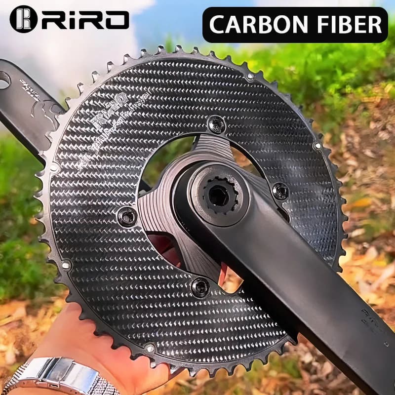 Corona per bicicletta da strada RIRO per Shimano R7100 R8100 R9200 R7000 R8000 Corona per bici pieghevole in carbonio leggero 110Bcd Corona
