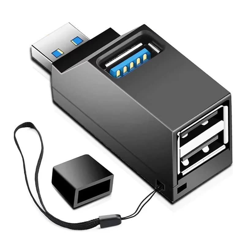 HUB USB 3.0 Extender Mini Splitter Box Adapter from 1 to 3 high speed USB 2.0 ports for laptop PC Charging adapter for U disk card reader