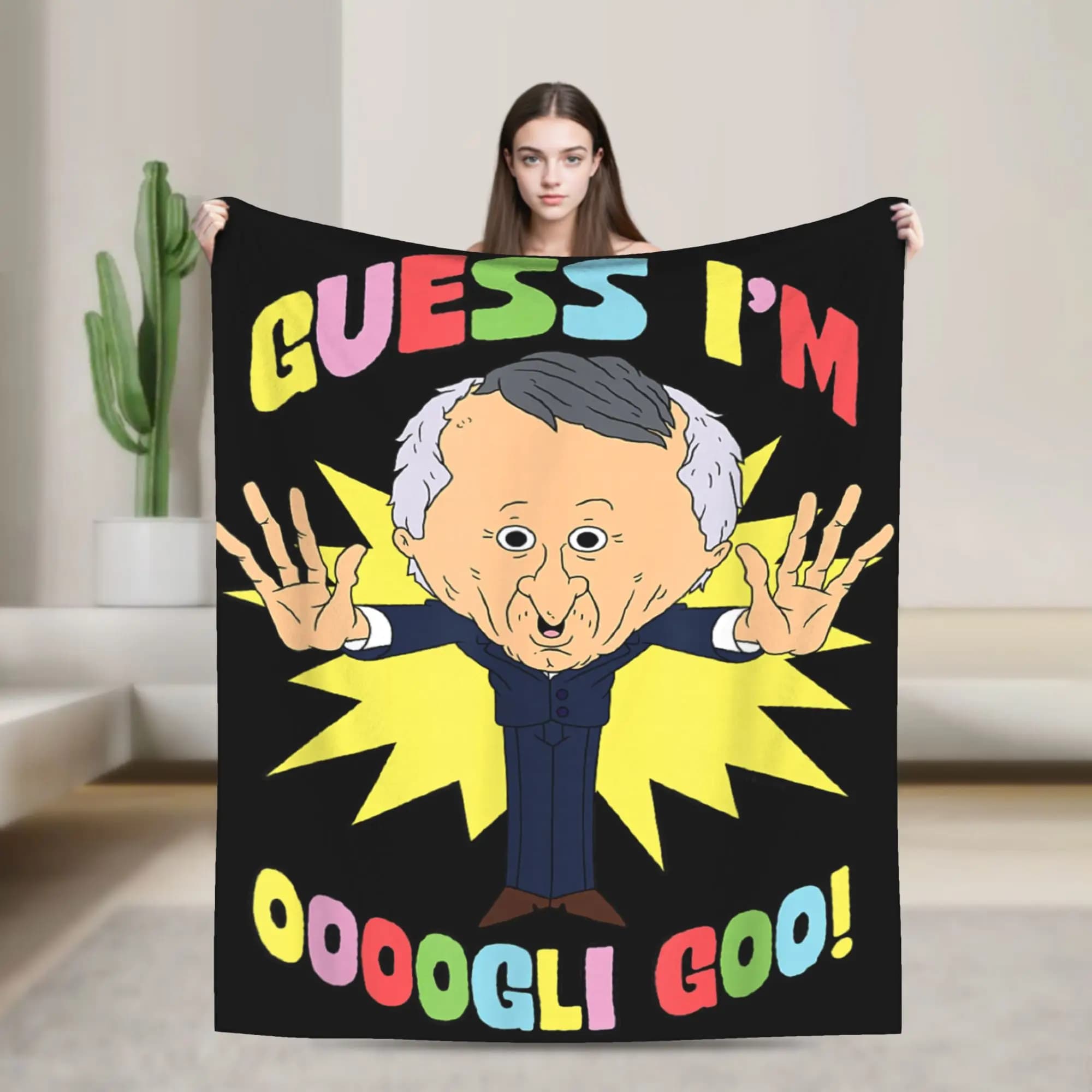 Warm Blanket Smiling Friends Mr. Boss Guess I'm Ooogli Goo Funny Cartoon Throw Blanket Flannel Bedspread For Outdoor Sofa Cover