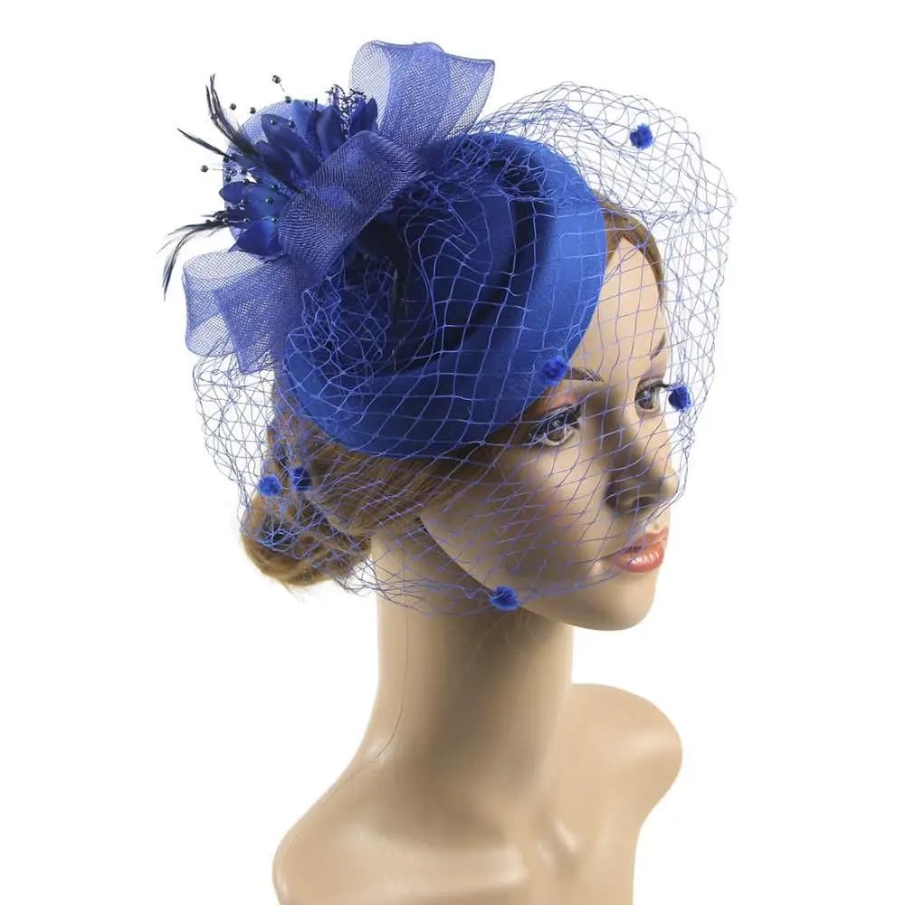 Cocktail Tea Party Retro Mesh Sinamay Flower Feathers Headband Hair Clip Fascinators Hat Fedoras Hat