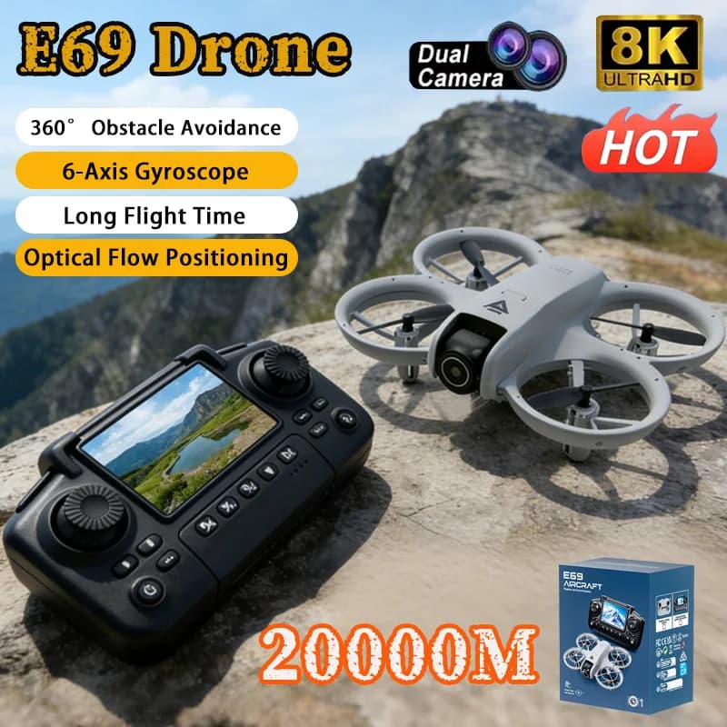 Mini Drone RC 2026 con Telecamera HD 8K, WiFi FPV, Evitamento Ostacoli, Telecomando, Quadricottero per Principianti, Regalo per Uso Interno ed Esterno