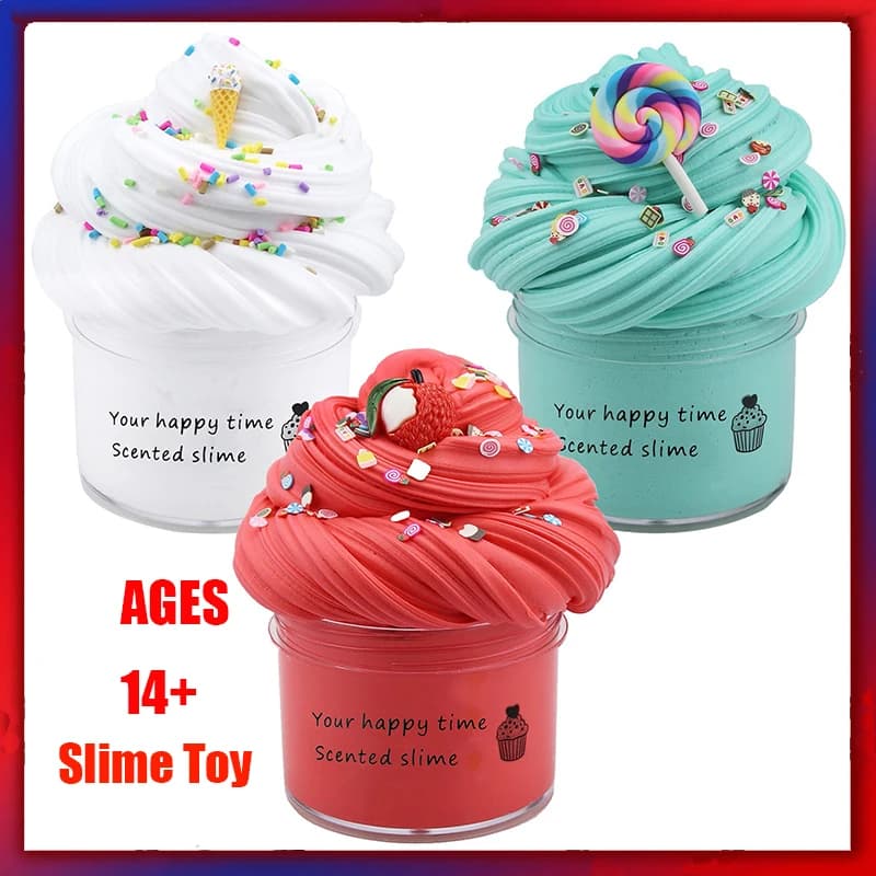 Kit Slime Frutta Arcobaleno Festivo, Giocattolo Antistress Profumato per Aromaterapia, Morbido Artigianato Fai-da-te per Alleviare lo Stress e Regali Festivi