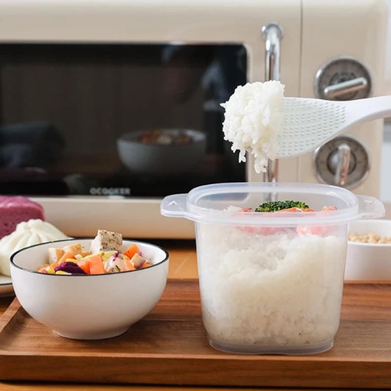 Forno a microonde da 900ML fornello di riso piroscafo multifunzionale zuppa calda cottura Bento Lunch Box Food Grade PP Kitche utensili per la cottura a vapore