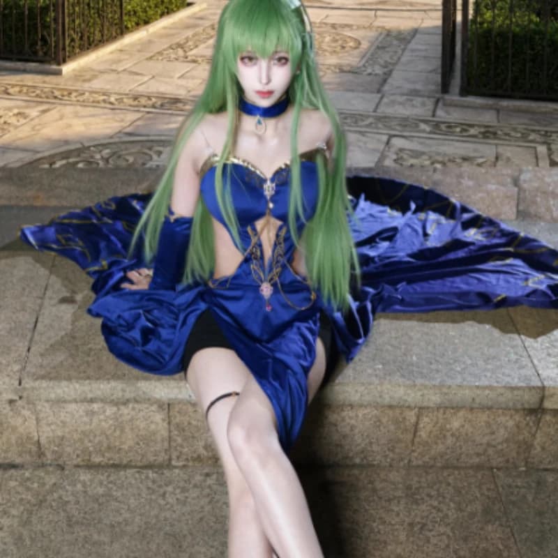 Regina degli scacchi in pizzo nero C.C. Costume da Cosplay, Abito da Sera per Banchetti, Set Completo per Donne, Festa di Halloween