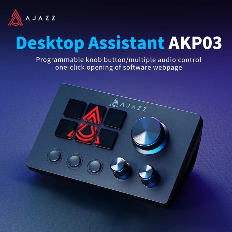 AJAZZ AKP03 Controller Desktop con Tasti di Scelta Rapida Programmabili per Operazioni a un Tocco su Console per Streaming Live e Smartphone