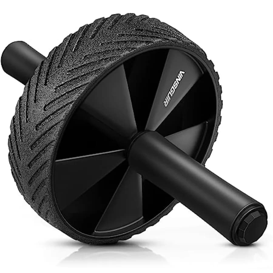 Wheel for Abdominal Strength Training and Core, Fitness Equipment for Home and Gym, for Men and Women, Black with Hardened Steel Frame