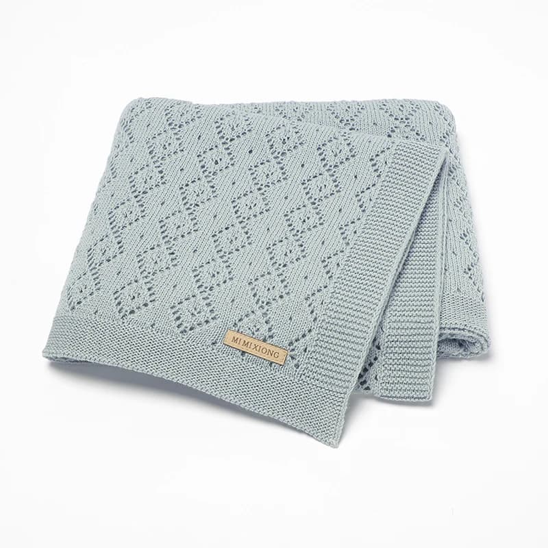 Newborn Baby Blanket 100%Cotton Knit Hollow Infant Girl Boy Bedding Plaid Crib Quilt 100*80CM Stroller Warp Swaddling Super Soft
