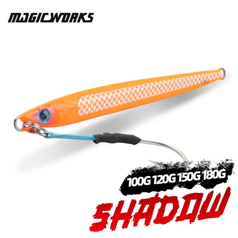 Magic Works Esche per la pesca Jig in metallo 100g 120g 150g 180g Maschere per la pesca in mare Esche finte Attrezzatura da pesca Spigola nera Esche artificiali