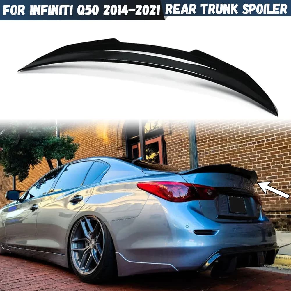 Spoiler posteriore Ala Boot Labbro Coda Deflettore Splitter Diffusore Per Infiniti Q50 2014-2021 PSM Stile Esterno Tuning Accessori