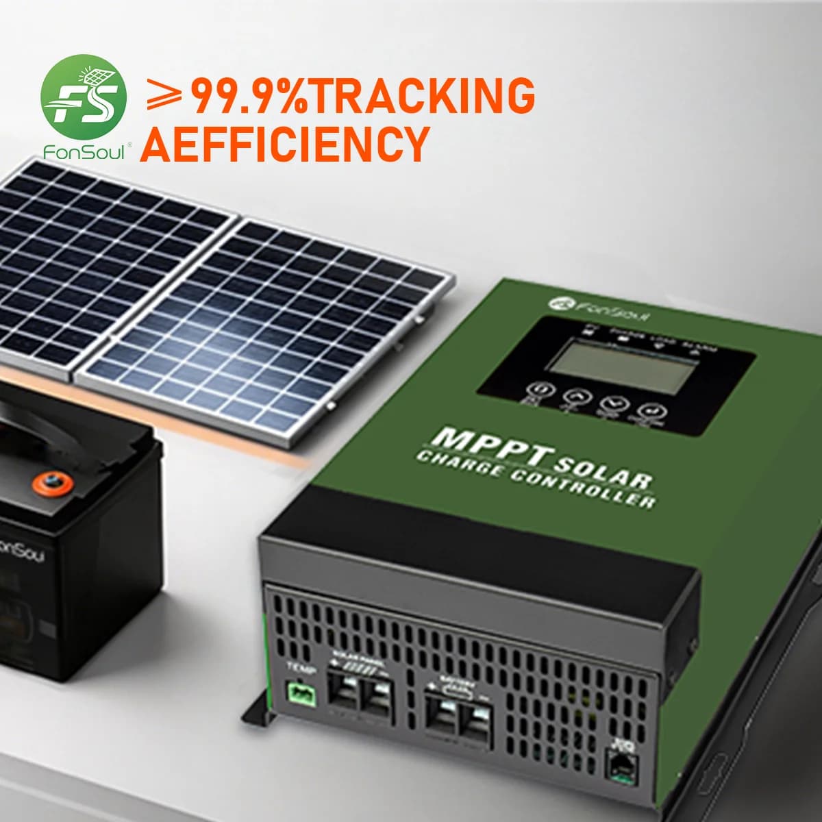 Regolatore Solare MPPT Fonsoul 30A 60A 120A Max PV 230VDC per Pannelli Solari e Batterie con Riconoscimento Automatico 12V 24V 48V 60V 72V 92V LCD