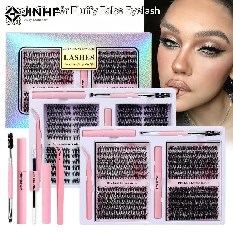 480 Fake Fake Eyelashes, Extension Individual Natural Segmented with Colla, Remove-Ciglia, Brush, Pliers