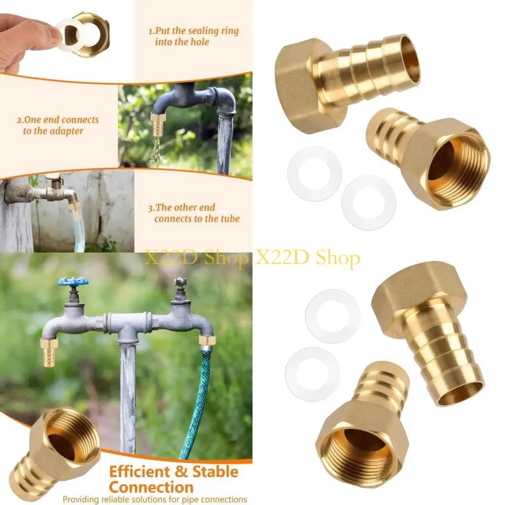 X22D 2 pezzi durevoli 3/4" raccordi per tubi in ottone adattatori filettati esagonali guarnizione in gomma inclusa