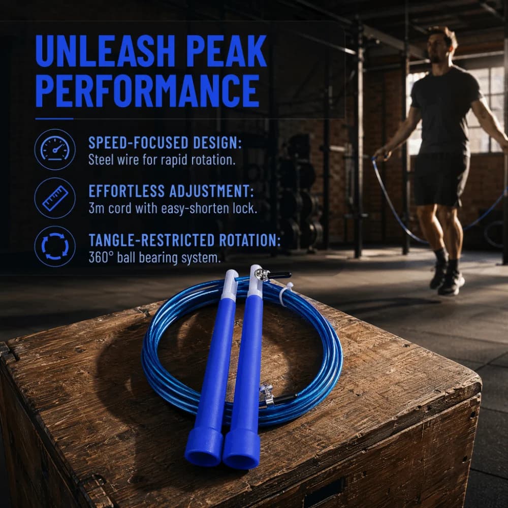 Durable Steel Wire Jump Rope Tangle-Free Adjustable Length Speed Jump Rope PVC Coated Adjustable Skipping Rope Home Gym