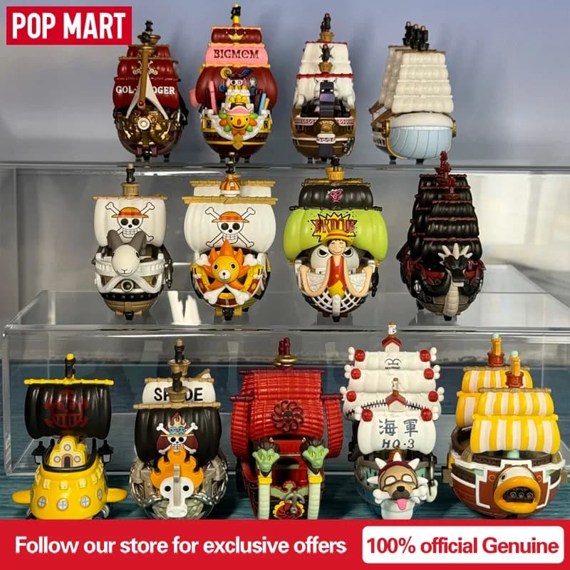 POPMART One Piece - The Grand Line Series Veicoli Blind Box Guess Bag Toys Doll Cute Anime Figure Collezione di ornamenti per il desktop