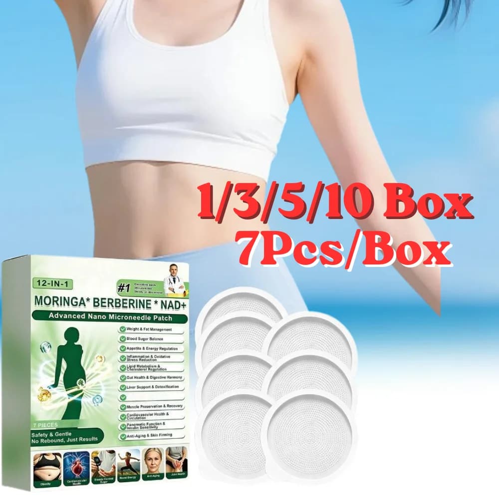 1/3/5/10 Box 12-IN-1 Moringa Berberine NAD+ Nano Microneedle Patches Easy To Use Body Weight Loss Sticker Body Care Patch