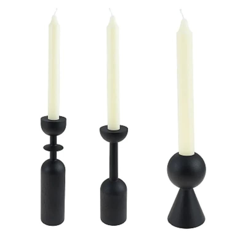 1PC Portacandele in legno nero Portacandele per compleanno Camera da letto Matrimonio Camino Decorazione domestica di Natale 10/18/22 cm
