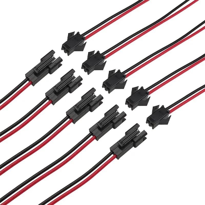 JST SM spina maschio a 2 Pin a connettore Jack femmina SM 2 P spine presa cavo Pigtail lunghezza 10CM 15CM 20CM per strisce luminose a LED
