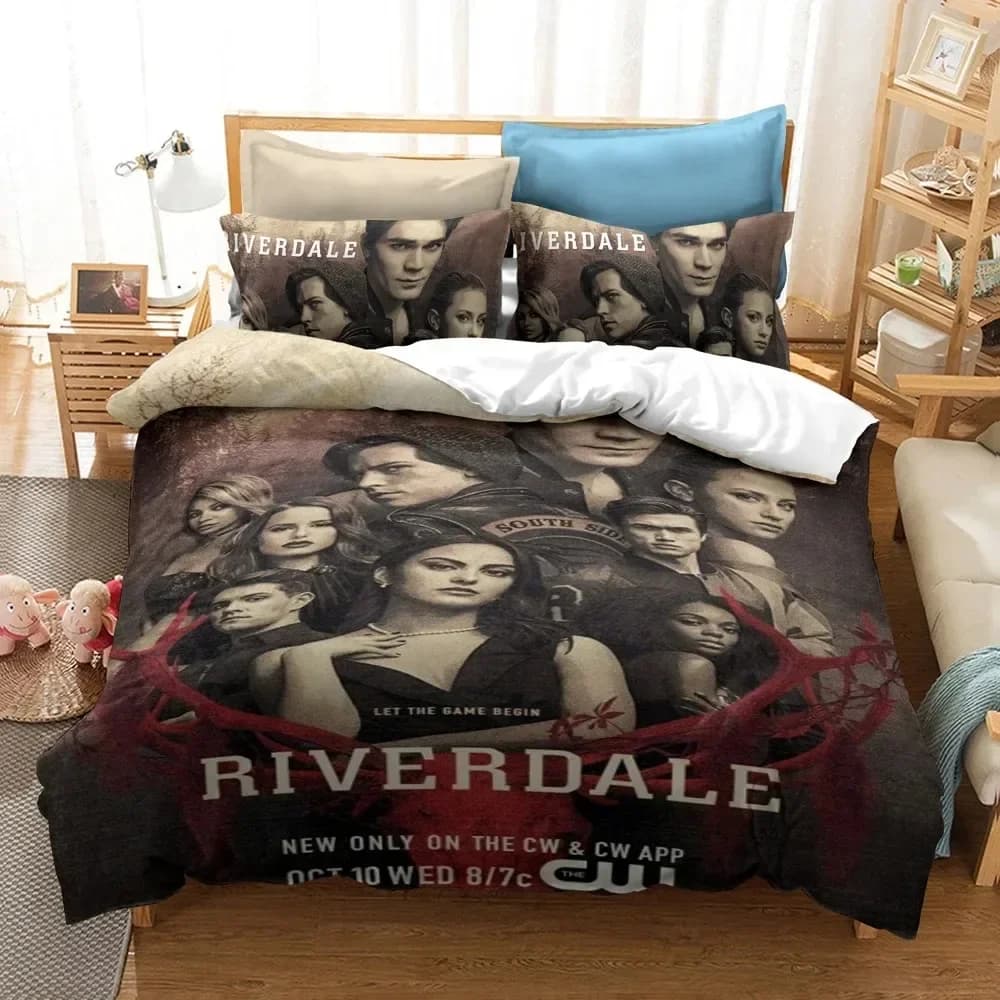 Lisabridal South Side Serpents Riverdale TV Set biancheria da letto Ragazzi Ragazze Twin Queen Size Copripiumino Federa Letto Ragazzi Moda per adulti