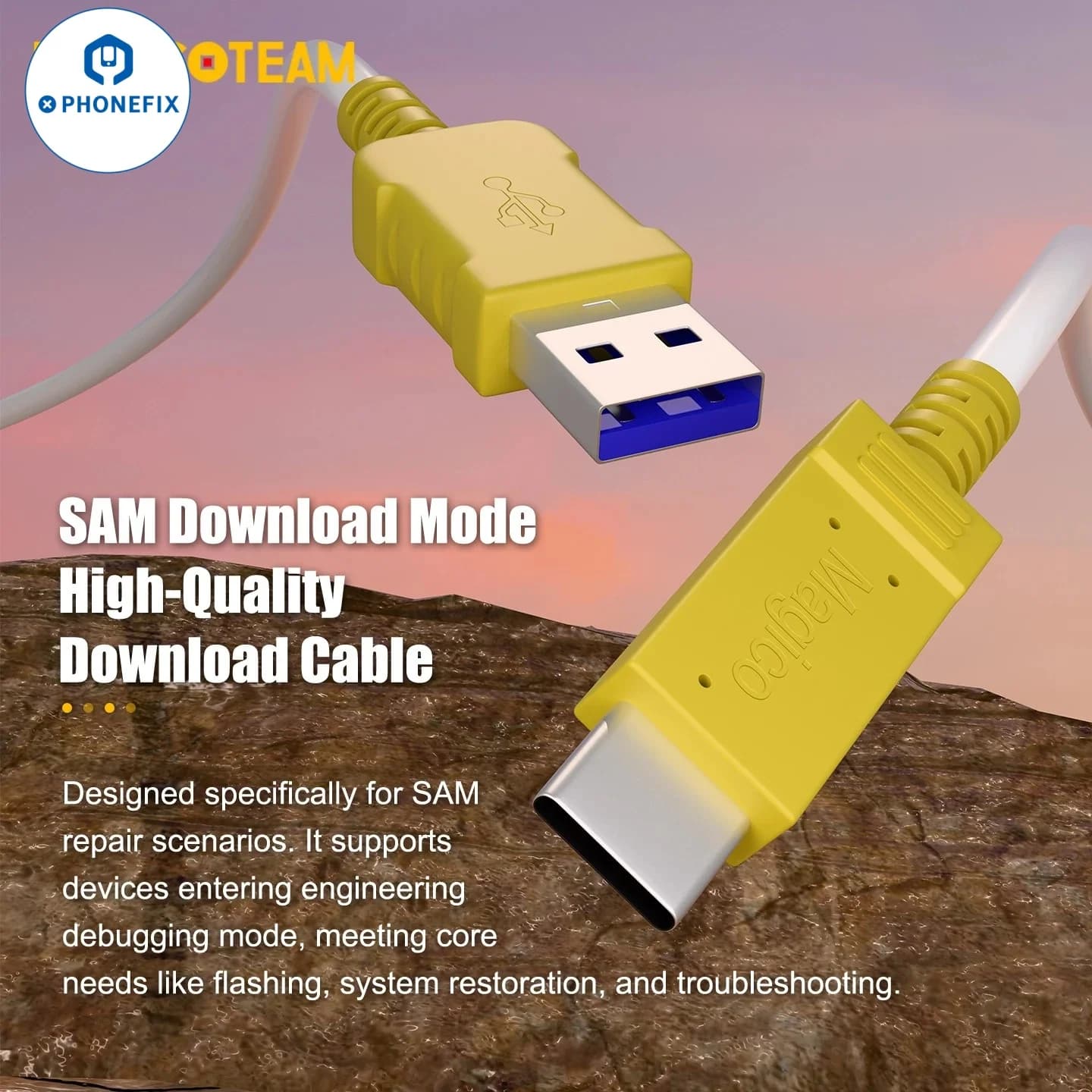 MAGICOTEAM SMA Download Mode Cable USB To Type-C Cable for Samsung Note Galaxy One-Click Download Mode Entry and Charging